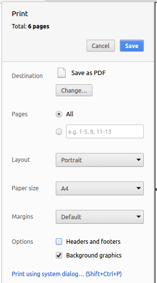 chrome save as pdf